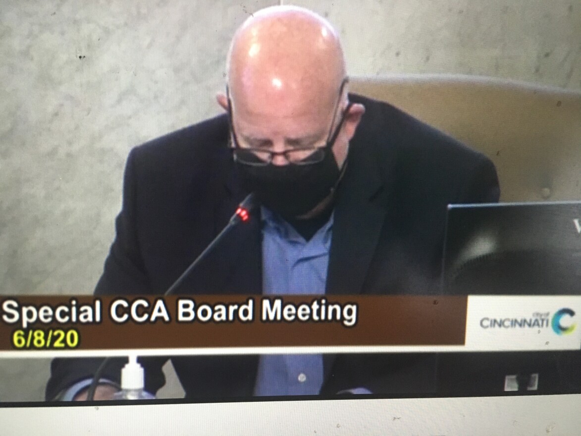 CCA Board Chair Mark Childers at a special meeting to ask for funding.